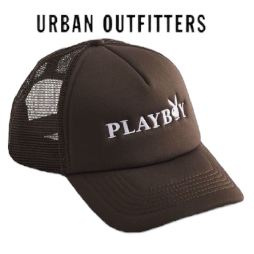 NEW Playboy UO Urban Outfitters Logo Brown Trucker Cap Hat